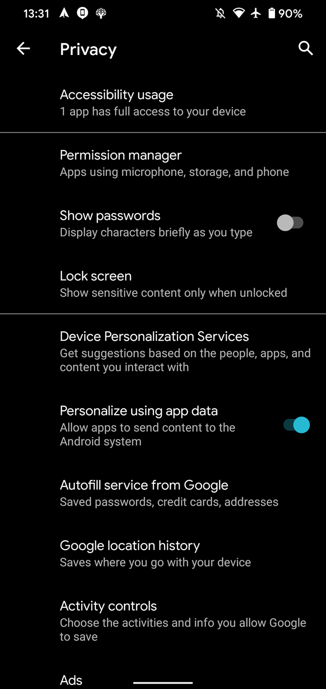 Android Lock Screen Privacy