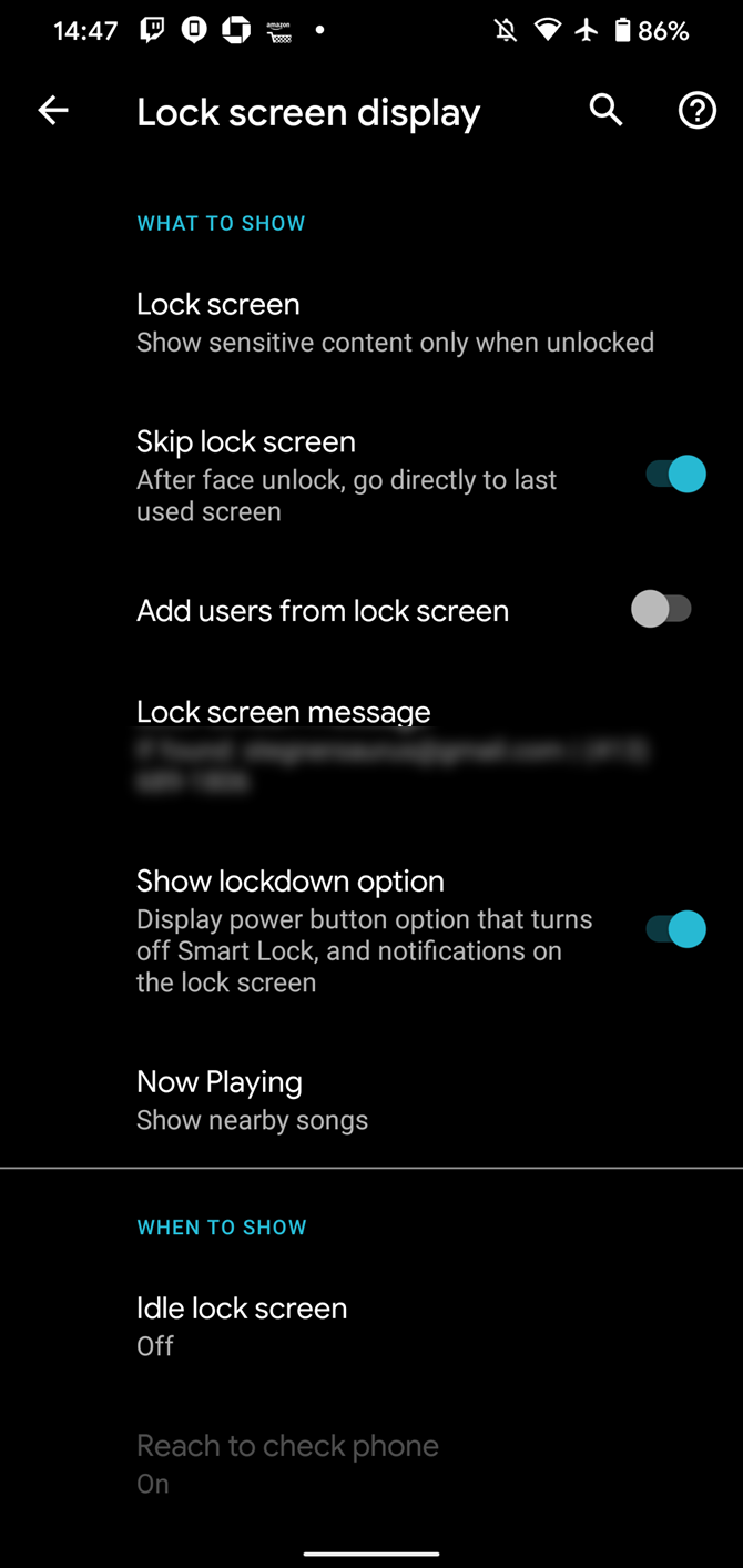 Android Lockdown Options