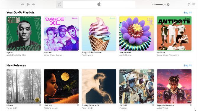 Apple Music showing new music releases