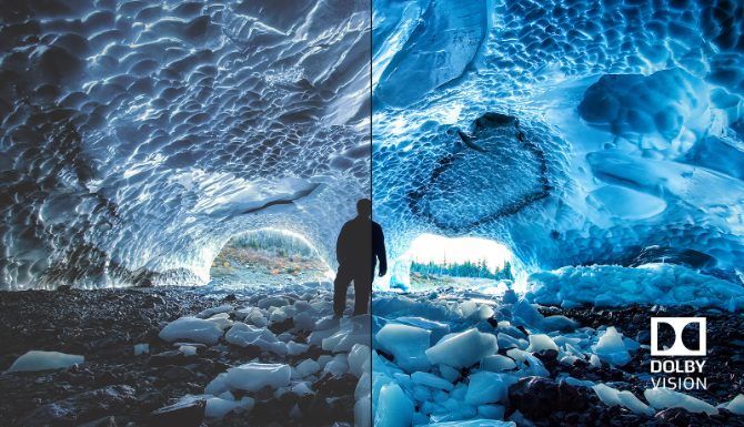 Dolby Vision Ice Cave Explorer HDR Comparison