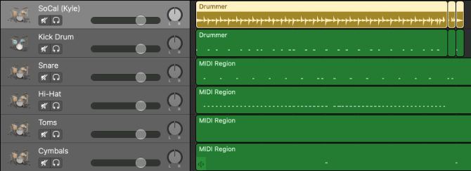 Drummer region turned into separate MIDI drums