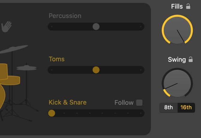 Fills and Swing knobs in Drummer Editor