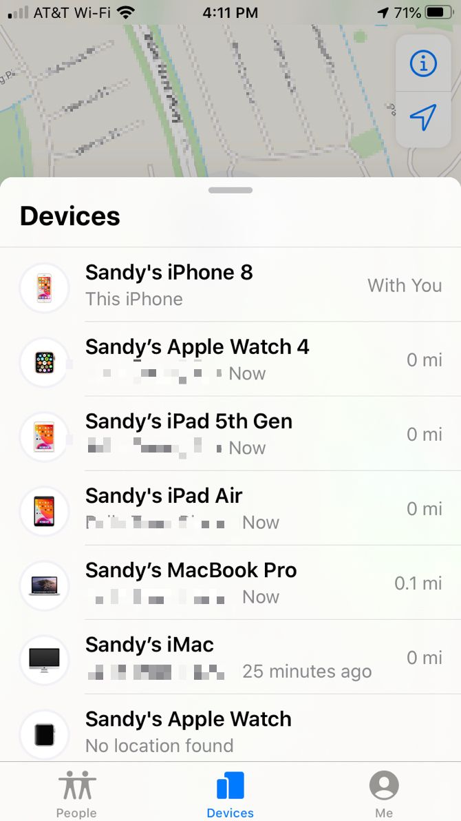 Find My On iPhone-My Devices