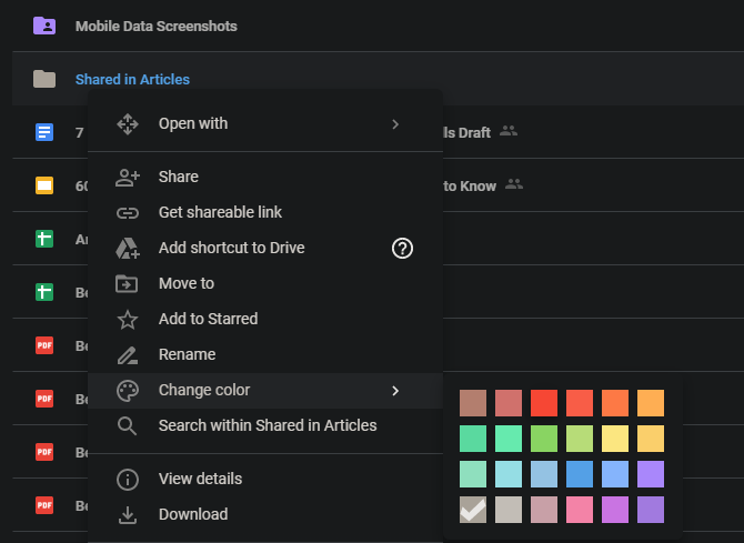 Google Drive Change Folder Color