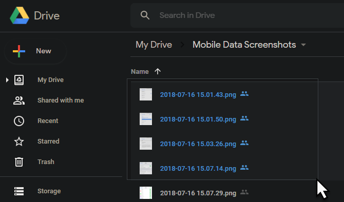 Google Drive Drag to Select