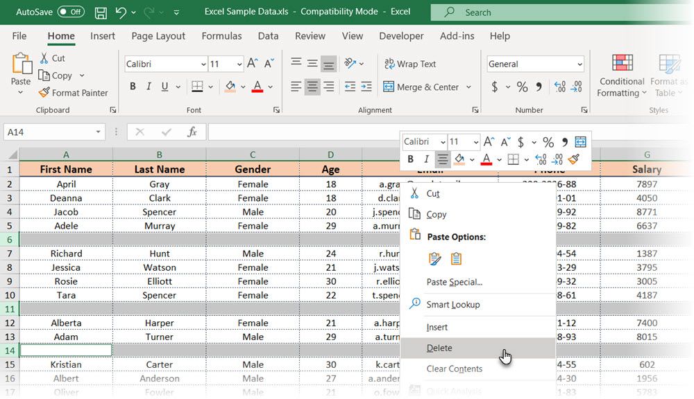 how-to-delete-blank-rows-in-excel-youtube