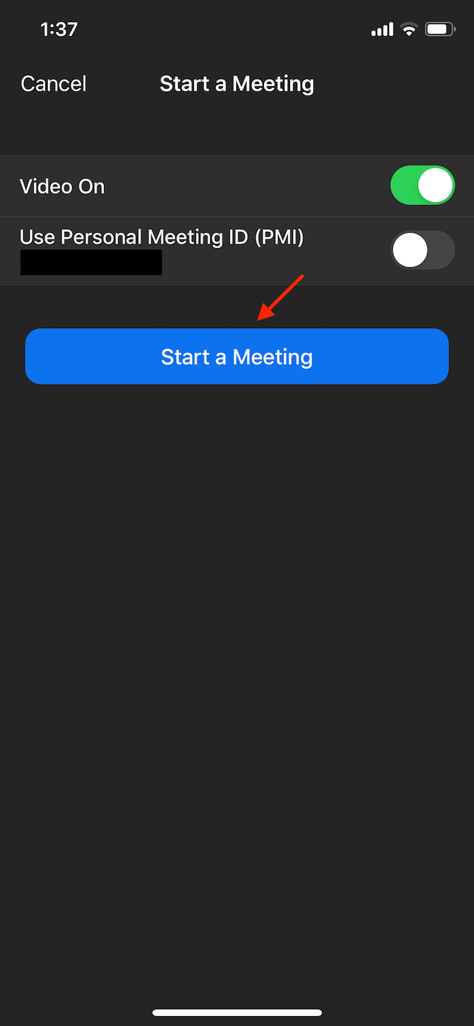 Zoom start a meeting