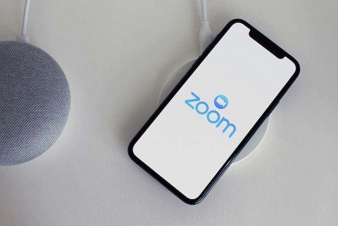 Zoom logo on an iPhone screen