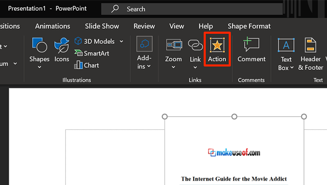 add powerpoint action