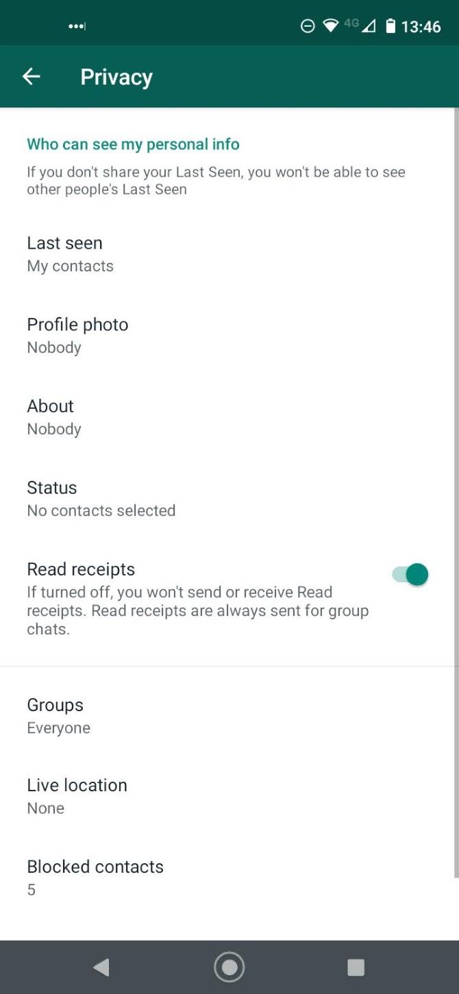 chat privacy whatsapp settings