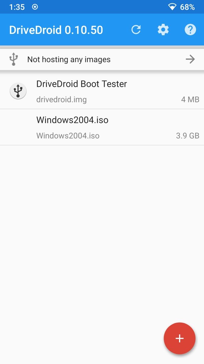 drivedroid mainpage iso options