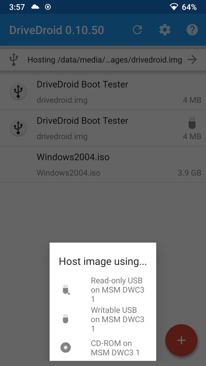 drivedroid select image mount type