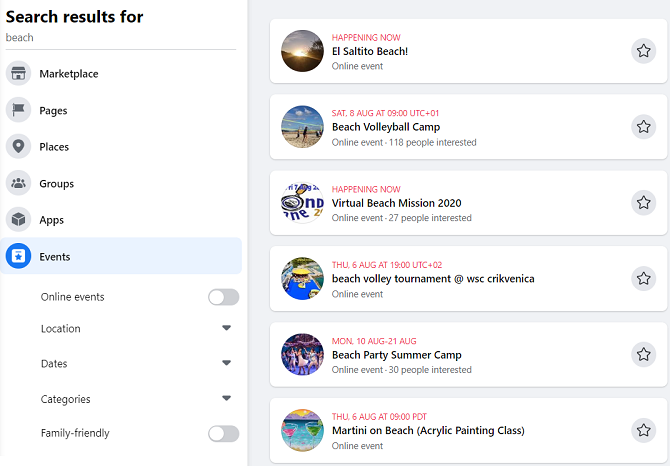 facebook events search
