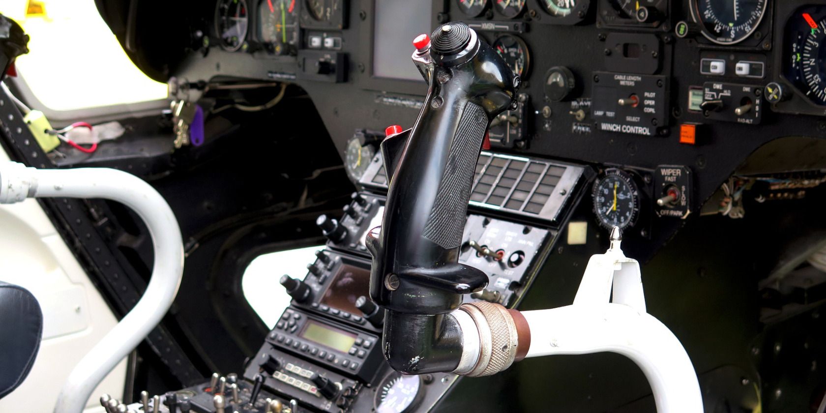 A helicopter flight stick
