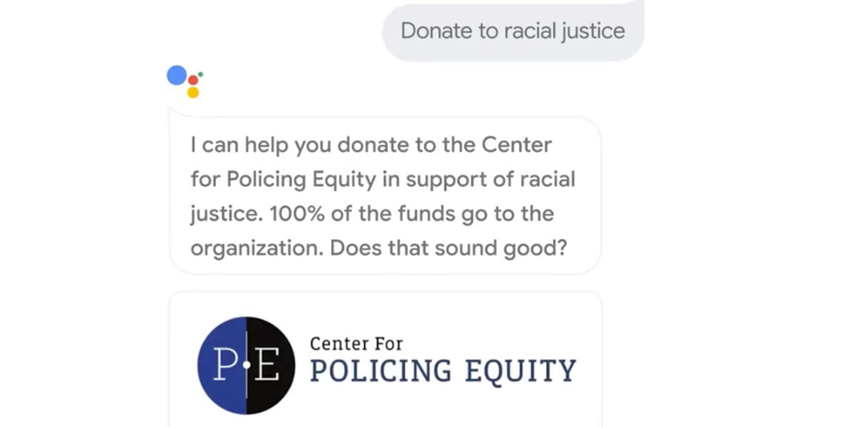 google assistant donate racial justice