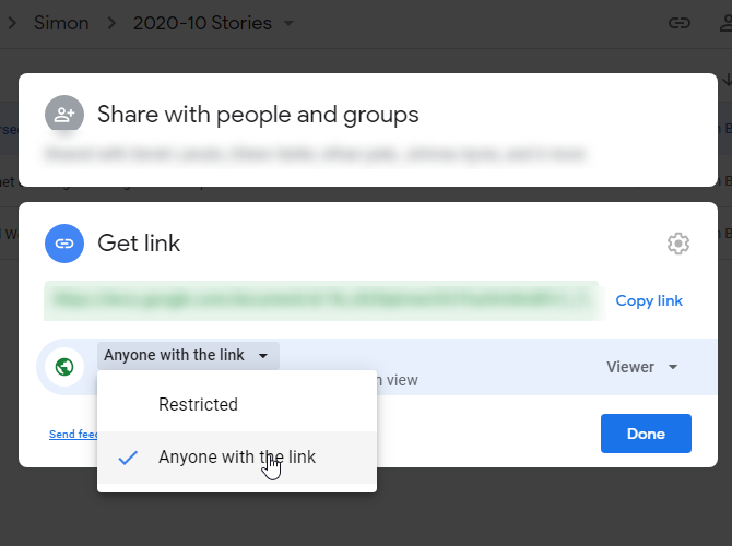 Berbagi tautan di Google Drive