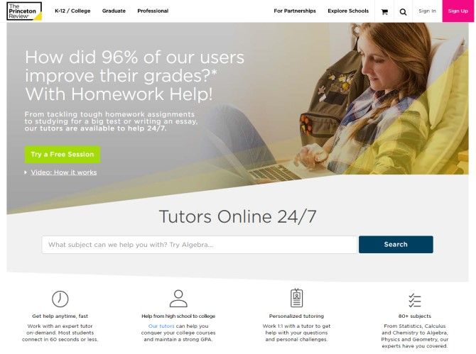 The Princeton Review Homework Help Site