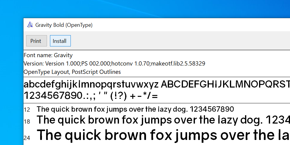 install a font for word