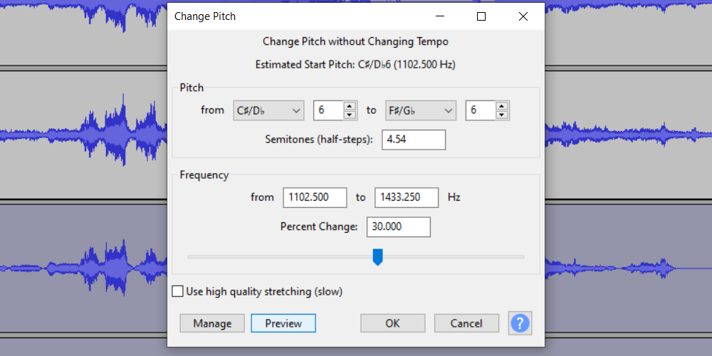 Increase the pitch of your vocals in Audacity