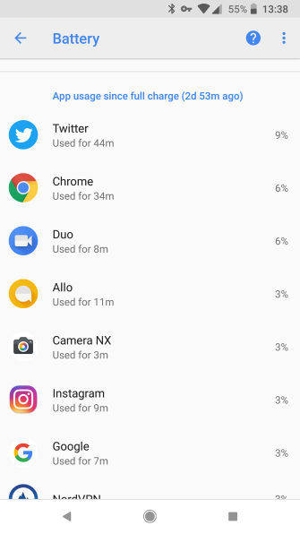 phone battery usage
