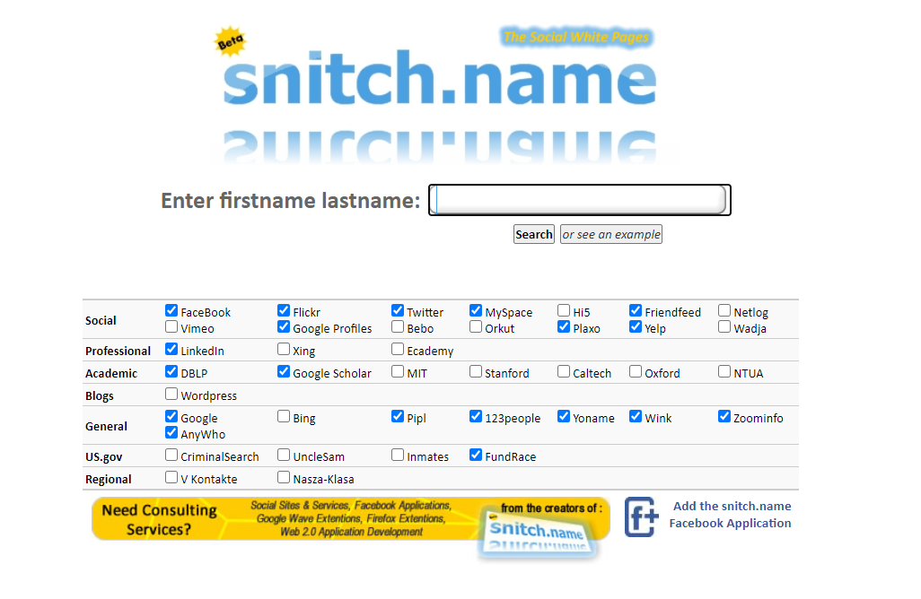 snitchname homepage