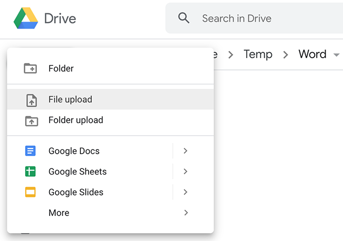 upload document to google drive
