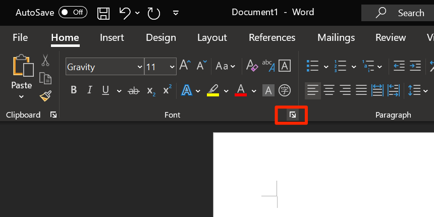 font options in word