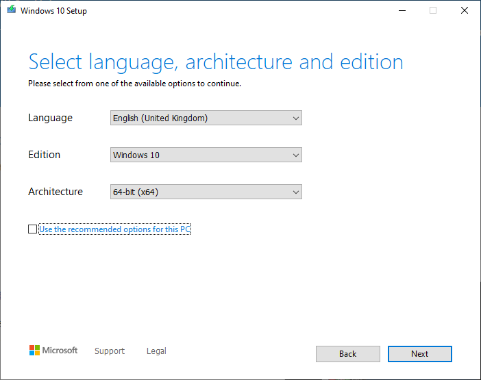 Windows 10 Media creation tool