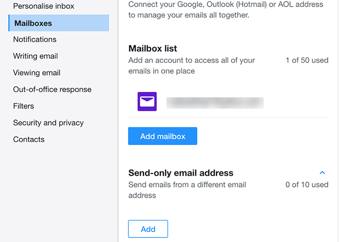 add send only email to yahoo