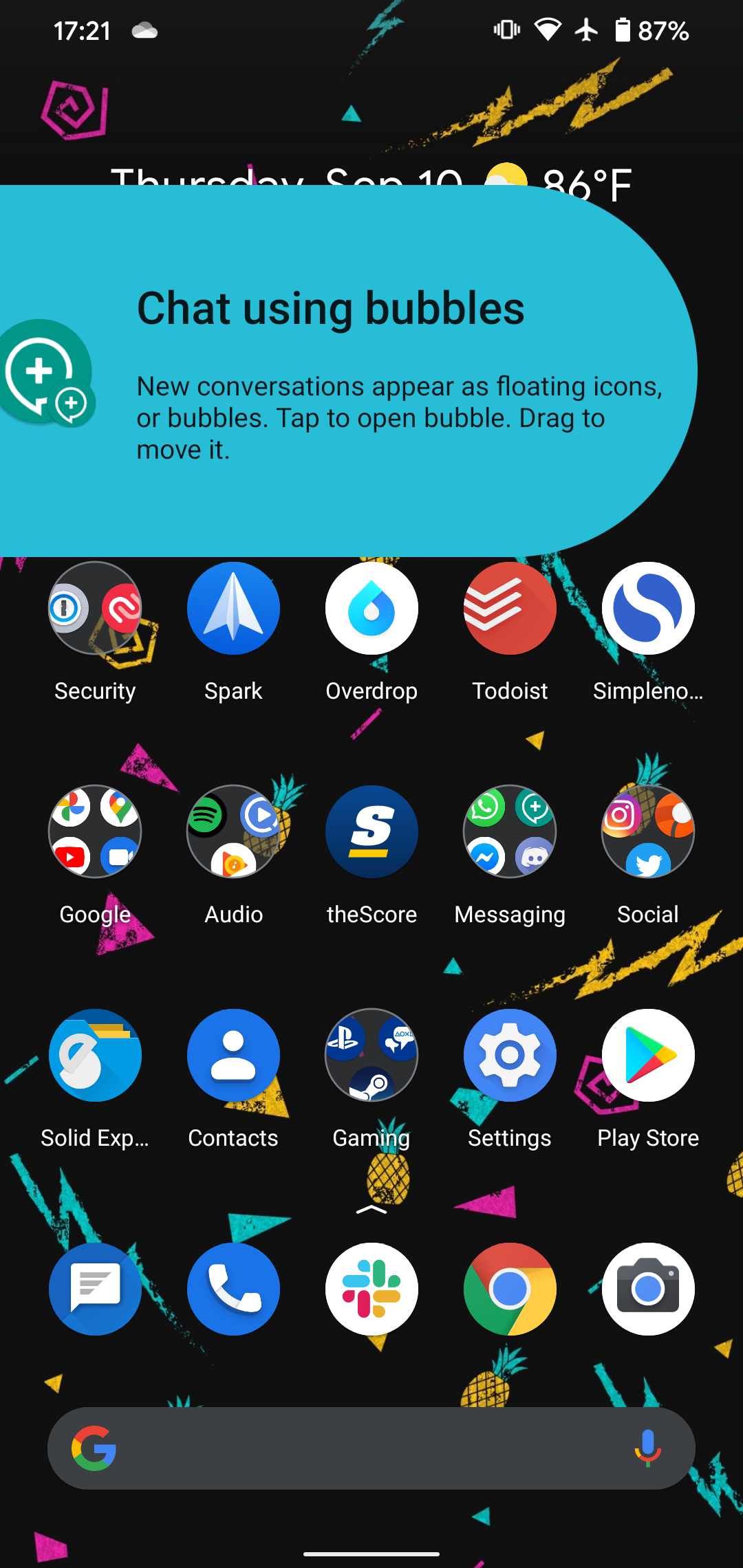 Android Bubble Intro