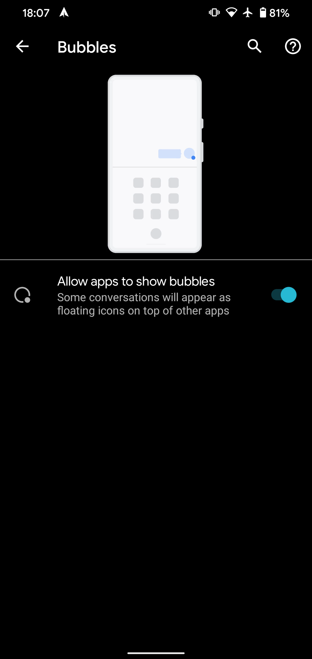 Android Disable Bubbles