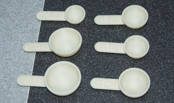 3D print measuring spoons to replace lost spoons or for hard-to-find sizes and quantities