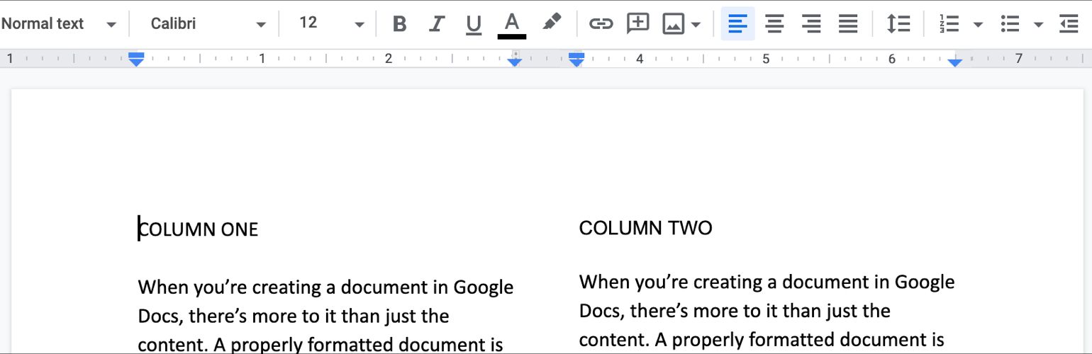 Change Column Margins-Google Docs