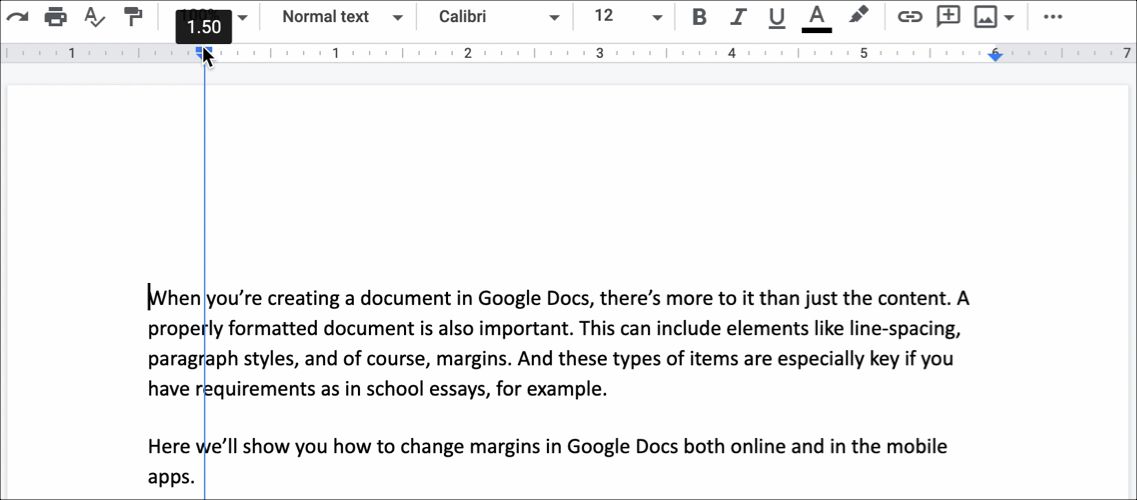 Change Left Margin-Google Docs
