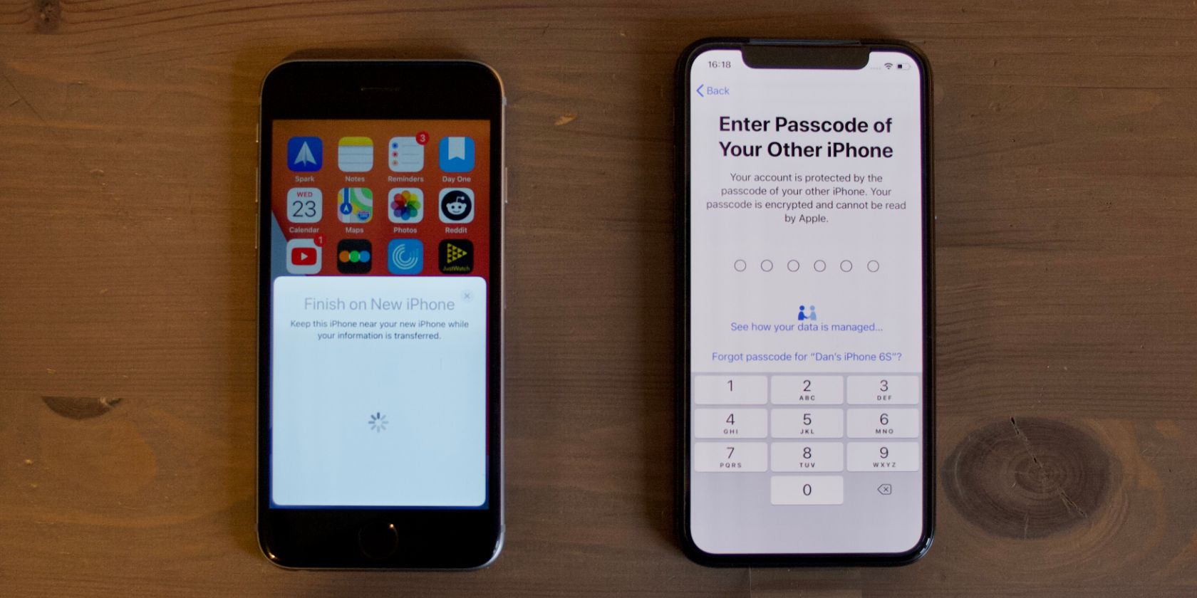 Enter your iPhone passcode in Quick Start on iPhone