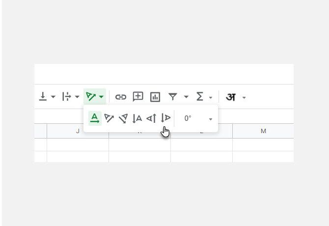 Google Sheets Text Rotation Button - Come ruotare il testo in Fogli Google