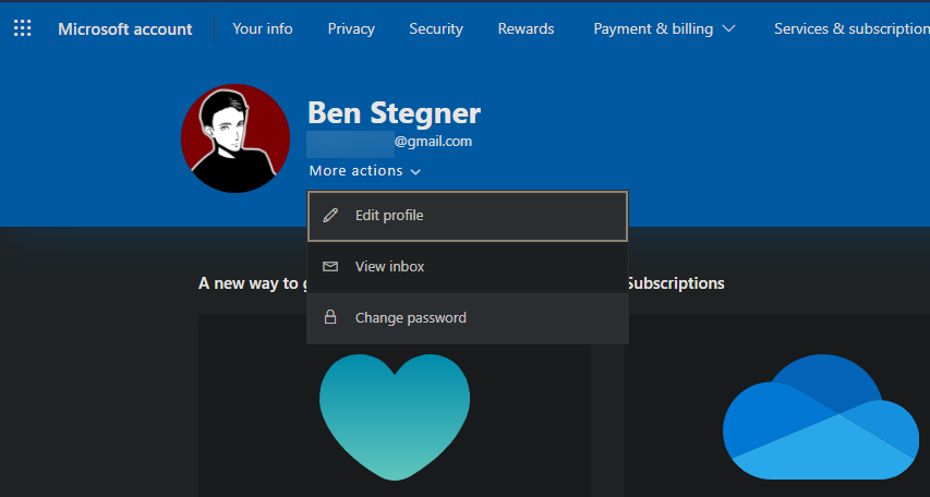 Microsoft Account Change Password