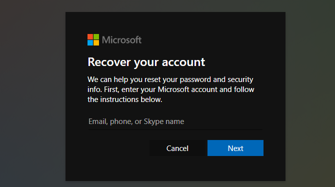 windows 10 password reset tool microsoft