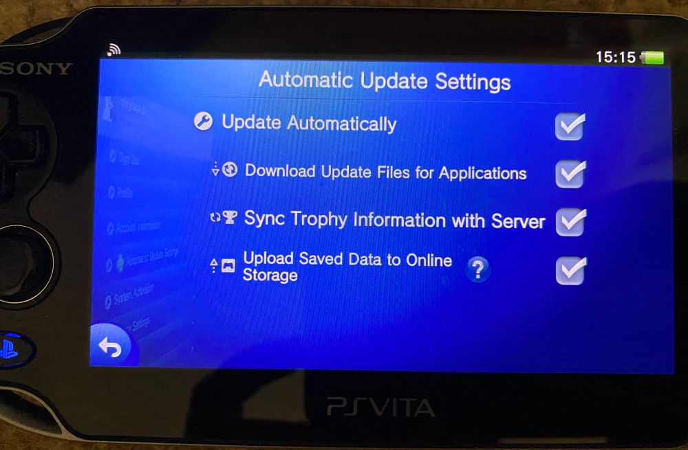 PS Vita Automatic Background Update