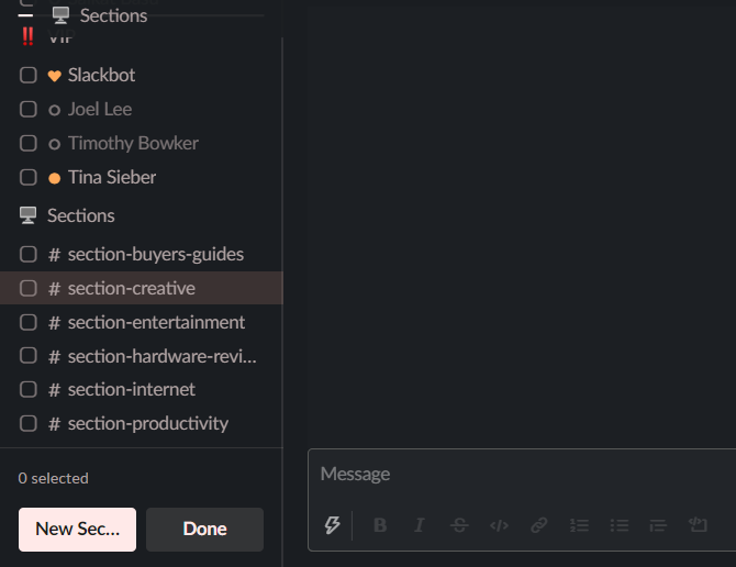 Slack Edit Sidebar Mode