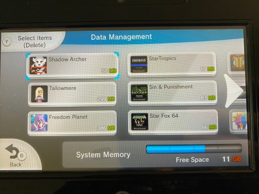 Wii U Manage Save Data