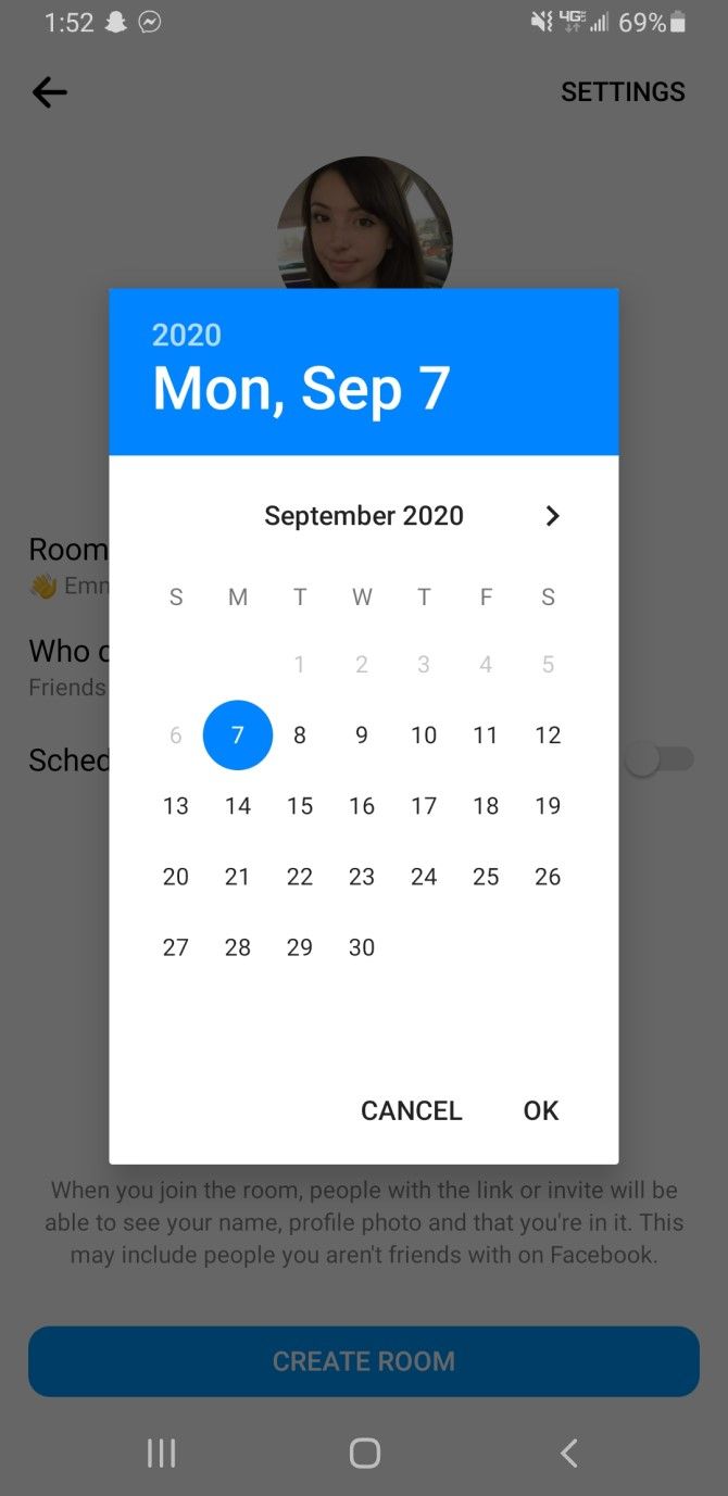 Create Messenger Rooms Calendar