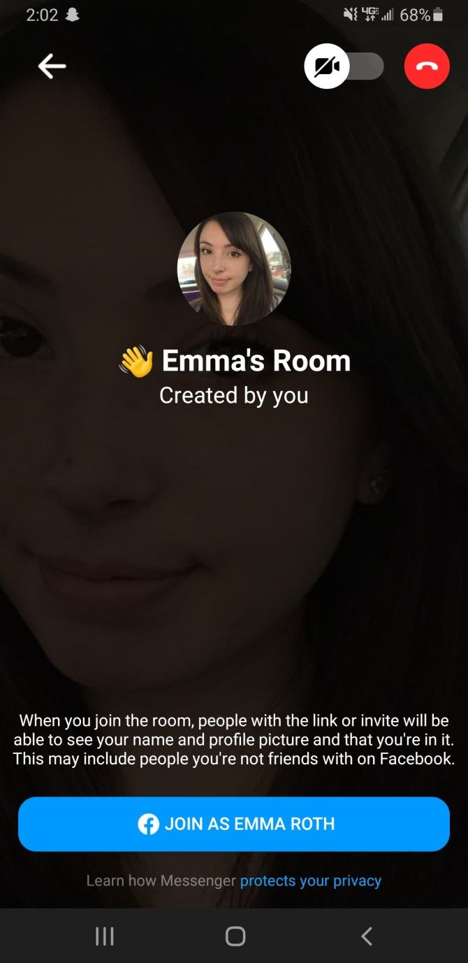 Create Messenger Rooms Join Screen
