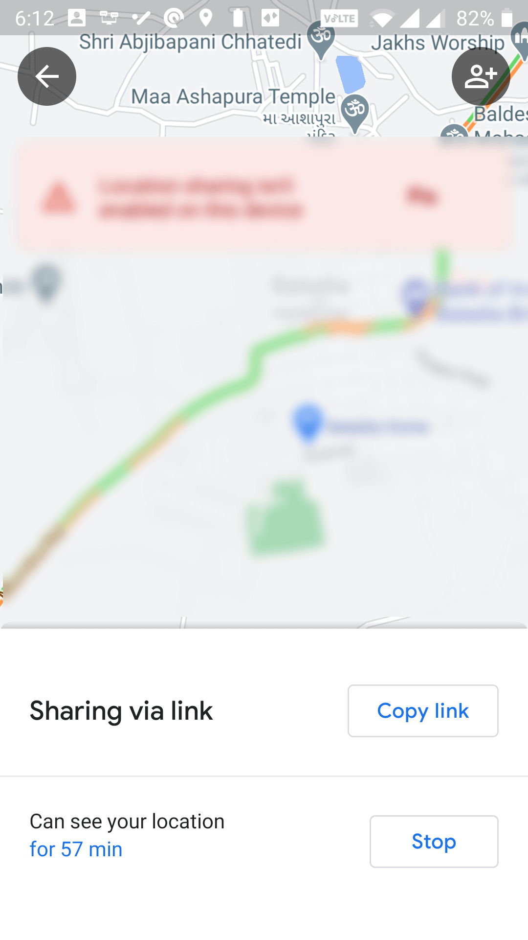 stop sharing location with a link