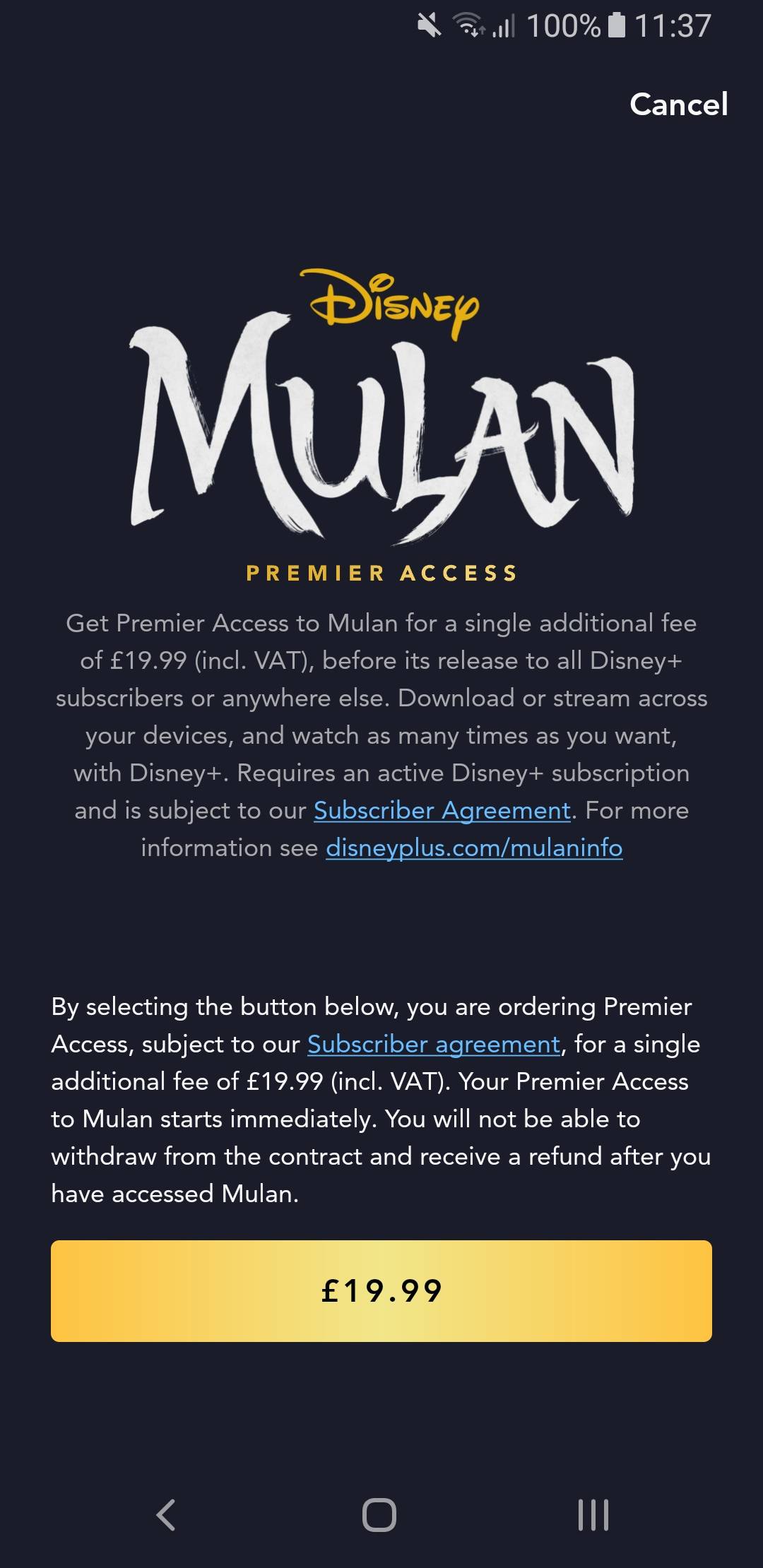 Mulan Disney Plus Pay Extra