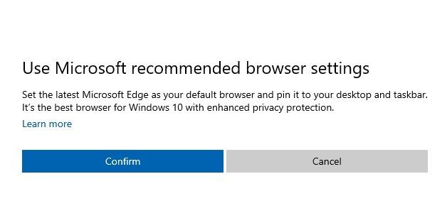 The recommendation button in Microsoft Edge Insider
