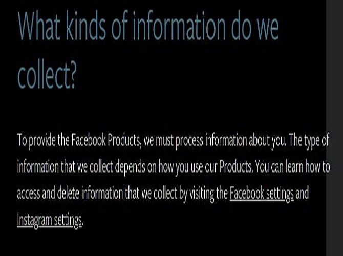 From Facebook's Information Policy