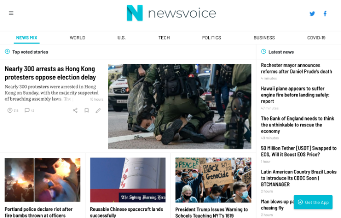 NewsVoice lets people submit links, and provides alternative links to the same story by media with different political leanings