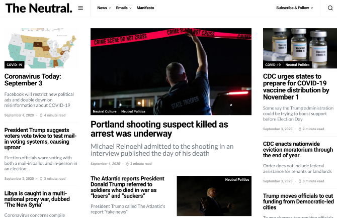 The Neutral is about fact-based reporting, with additional perspectives from Twitter reactions to any story