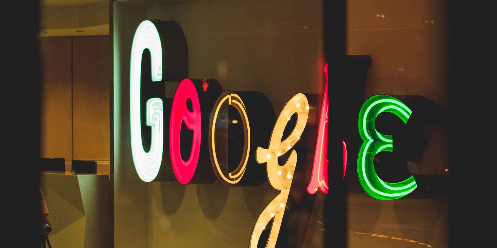 Google logo neon lights